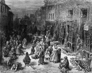 Dudley Street, Seven Dials, z díla „Londýn: pouť“, 1872
